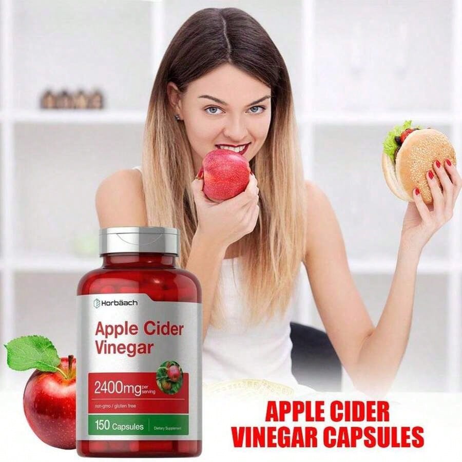 Horbaach Apple Cider Vinegar 2400mg – Non-GMO, 150 Capsules