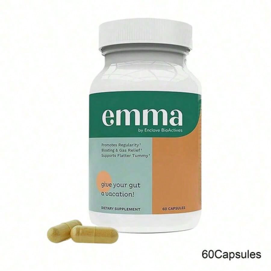 Emma Gut Health Doctors Endorsed Supplement 3-Pack, 60 Capsules Per Bottle, Promotes Regularity, Bloating & Gas Relief, Supports Flatter Tummy, Digestive Support For Gut Health