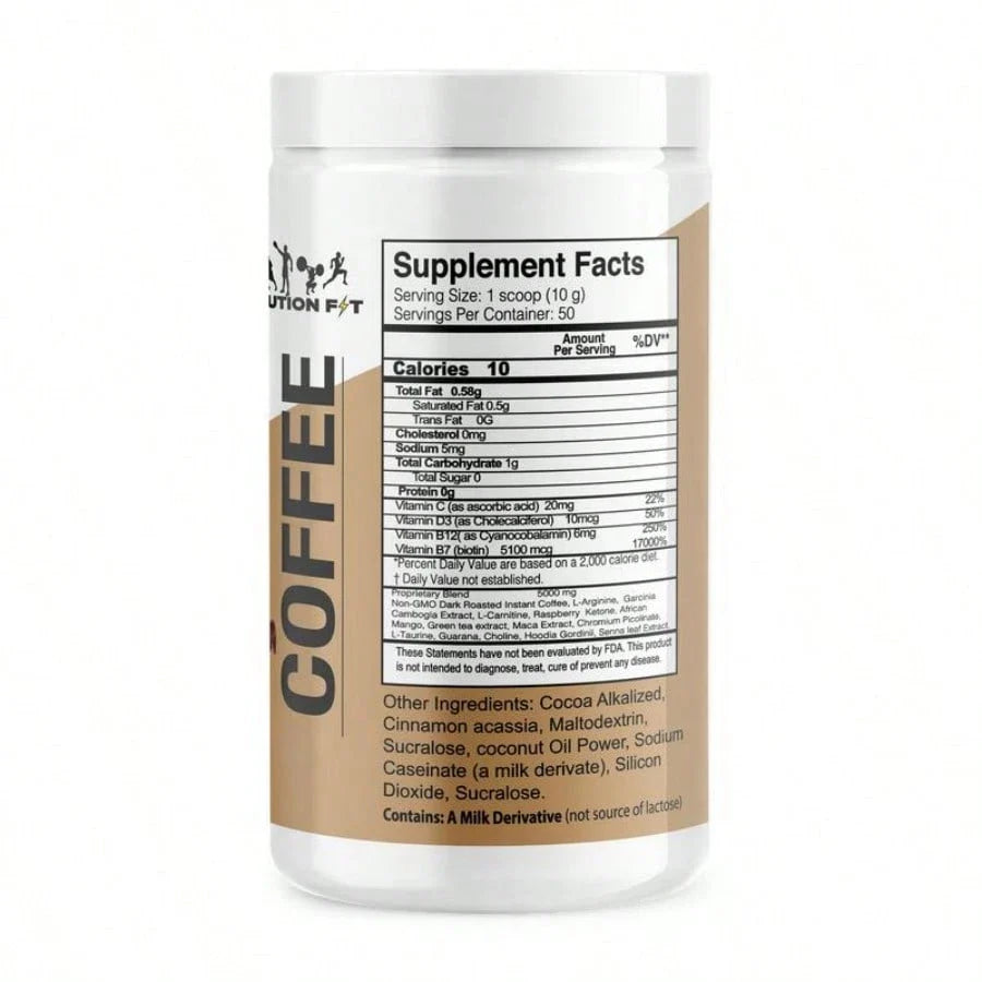 EVOLUTION Fitness Cappuccino Coffee Powder | 500g (17.637oz) | Cappuccino Flavored | Dietary Supplement For Energy & Workout Support