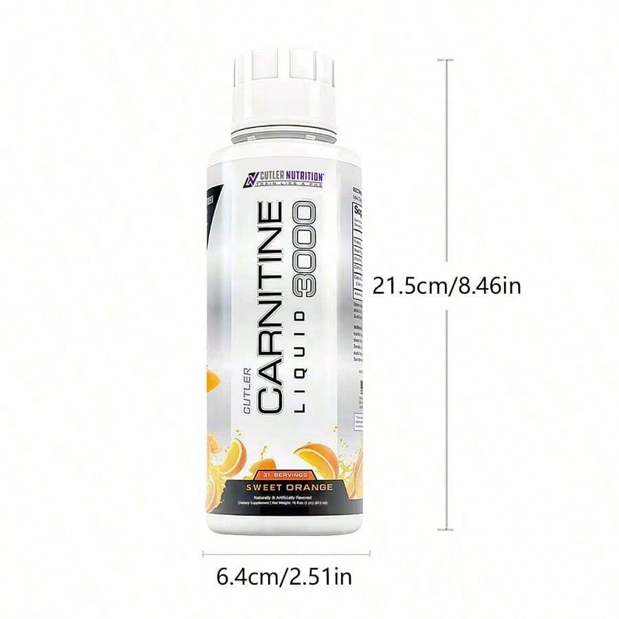 Cutler Nutrition Liquid L-Carnitine Supplement With Acetyl L-Carnitine & L-Carnitine Tartrate Forms - Pre Workout Formula For Optimal Absorption, Energy & Muscle Support, Buzz'in Orange Flavor