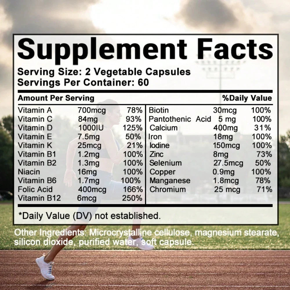 Bcuelov Women's Daily Vitamins Dietary Supplement - With 21 Complete Daily Vitamins And Minerals - Heart & Brain Support - 120 Softgels