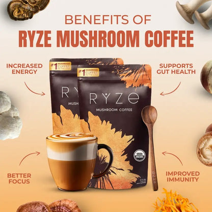 RYZE Mushroom Coffee 2 Pack 60 Servings