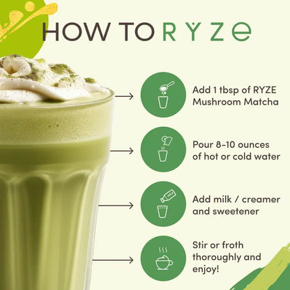 RYZE Mushroom Matcha Starter Kit 60 Servings