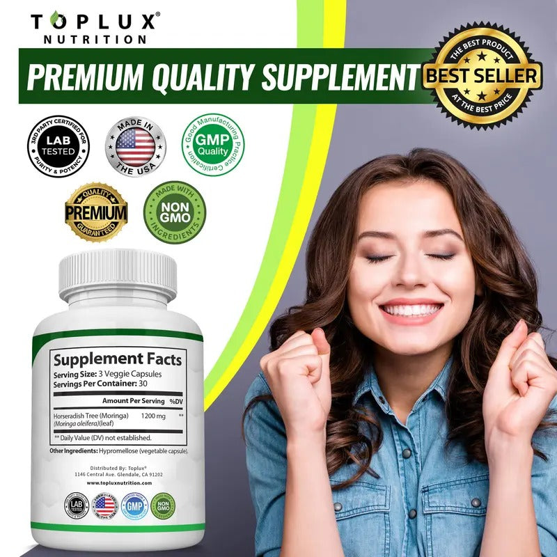 Toplux Moringa Capsules 1200mg 90 Capsules