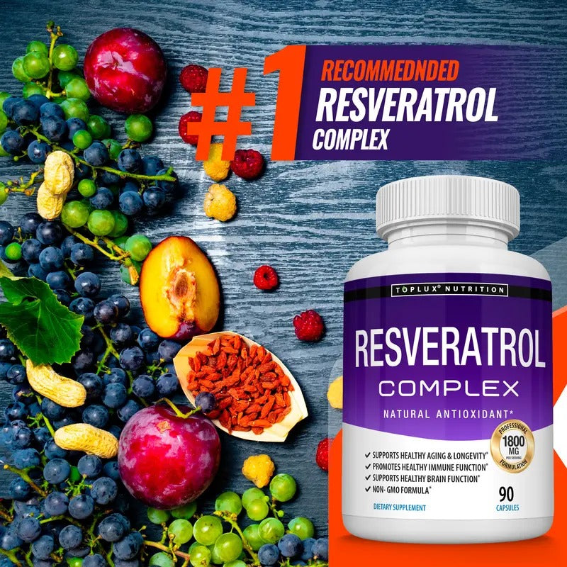 Resveratrol Supplement 1800mg 90 Capsules