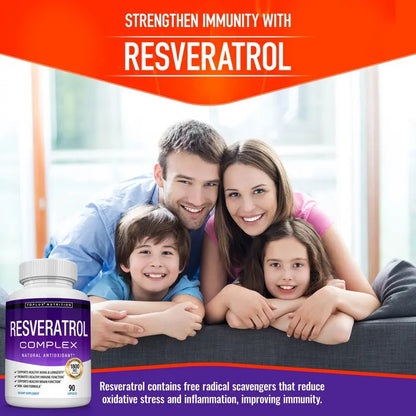 Resveratrol Supplement 1800mg 90 Capsules