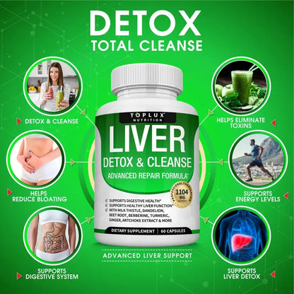 Toplux Liver Cleanse Detox & Repair – Milk Thistle, 60 Capsules