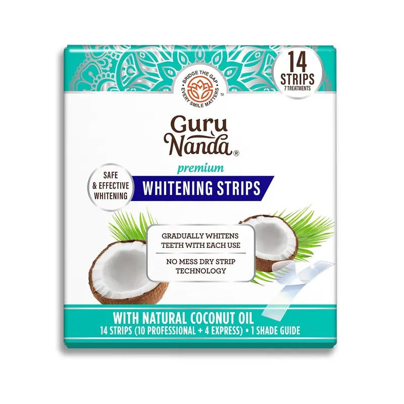 GuruNanda Teeth Whitening Strips 3-Pack – 7-Day Whitening Treatment (42 Strips)