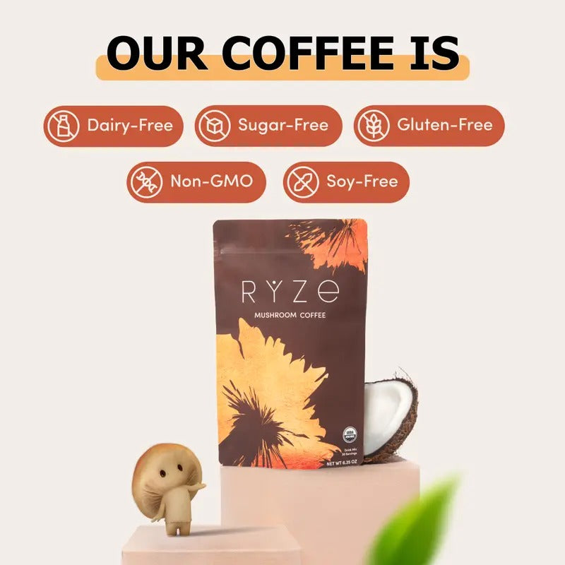 RYZE Mushroom Coffee 2 Pack 60 Servings