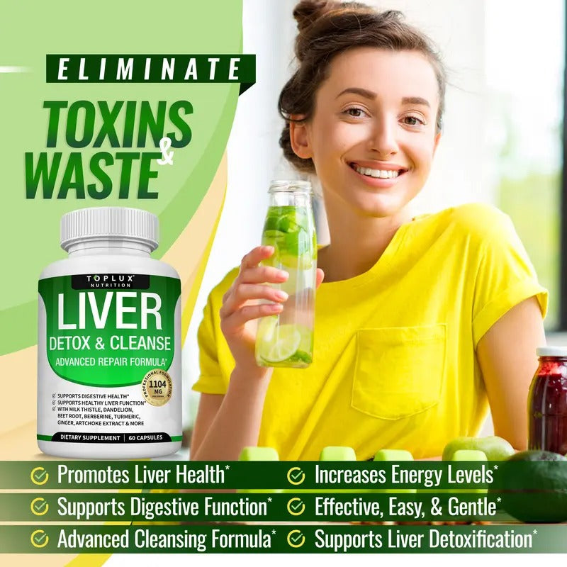 Toplux Liver Cleanse Detox & Repair – Milk Thistle, 60 Capsules