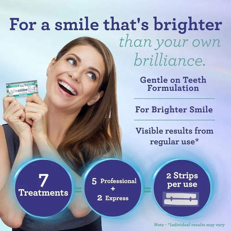 GuruNanda Teeth Whitening Strips 3-Pack – 7-Day Whitening Treatment (42 Strips)