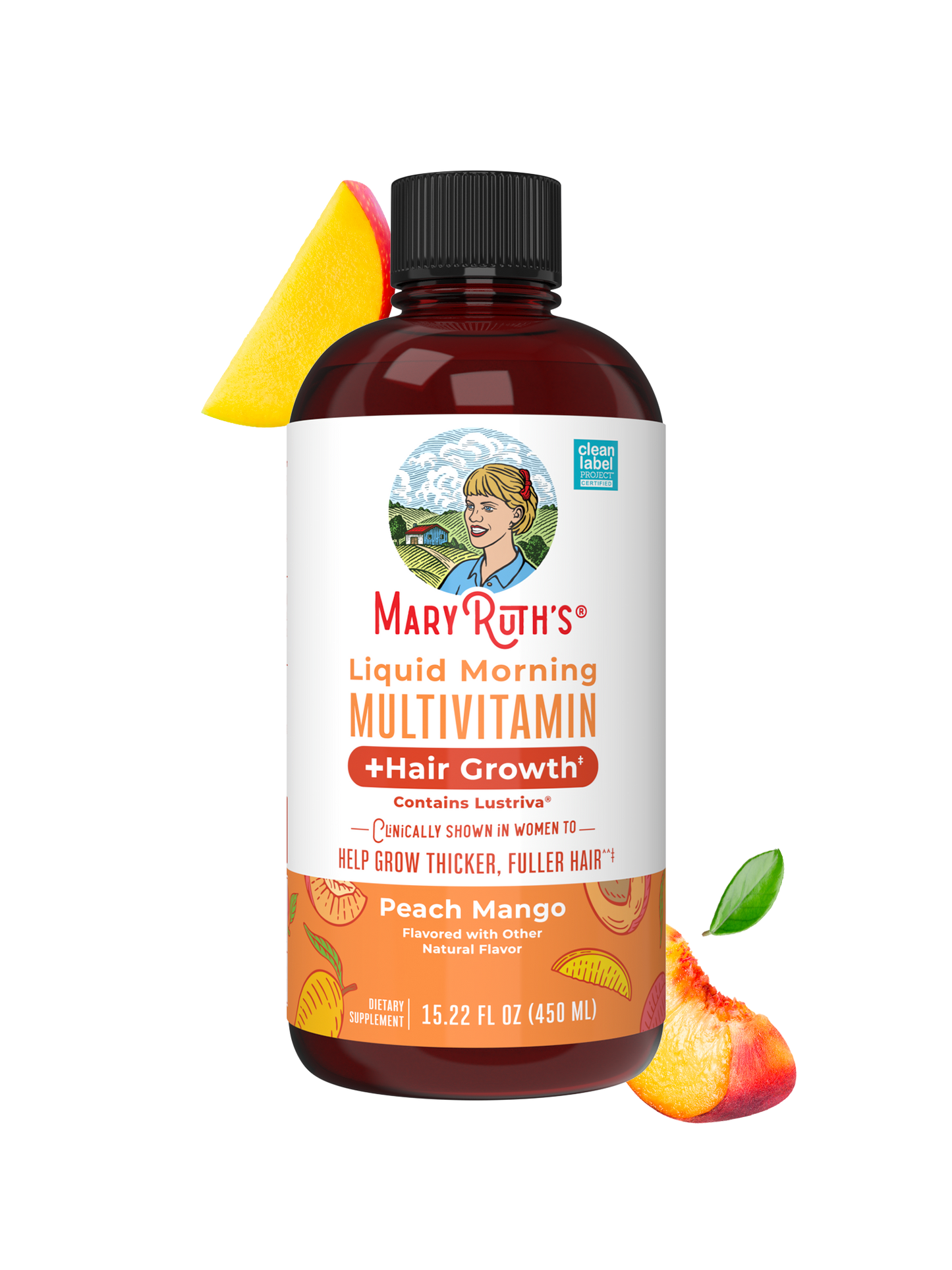 liquid multivitamin hair growth peach mango supplement energy and beauty USA