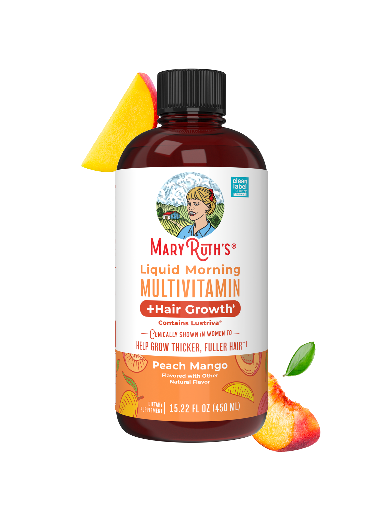 liquid multivitamin hair growth peach mango supplement energy and beauty USA