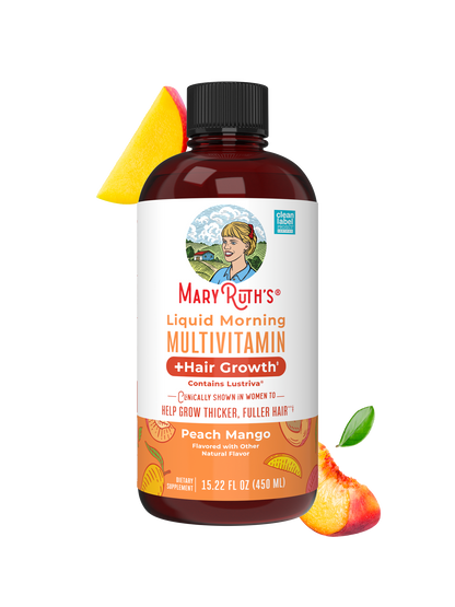 liquid multivitamin hair growth peach mango supplement energy and beauty USA