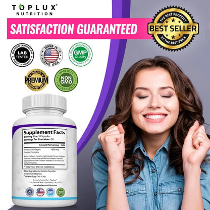 Toplux Nutrition Collagen Peptides 1800mg 90 Capsules