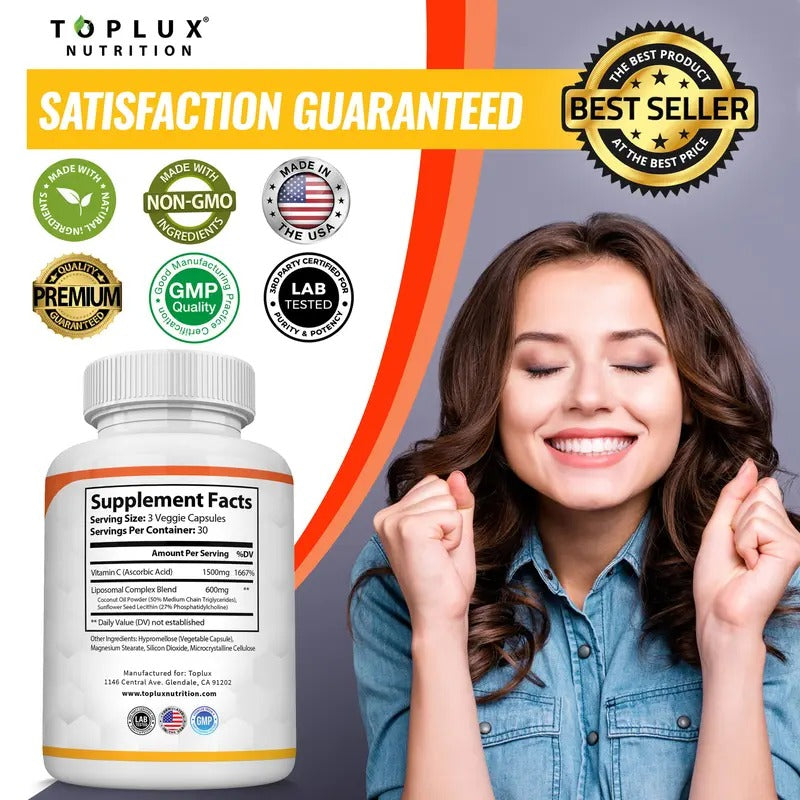 Liposomal Vitamin C Supplement 2100mg 30 Soft gels