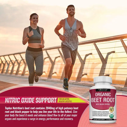 Toplux Organic Beet Root Tablets 2040mg – Nitric Oxide Booster
