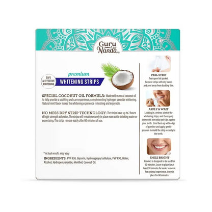 GuruNanda Teeth Whitening Strips 3-Pack – 7-Day Whitening Treatment (42 Strips)