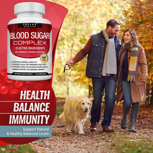 Blood Sugar Complex Supplement – 20 Vitamins & Minerals for Healthy Glucose Support