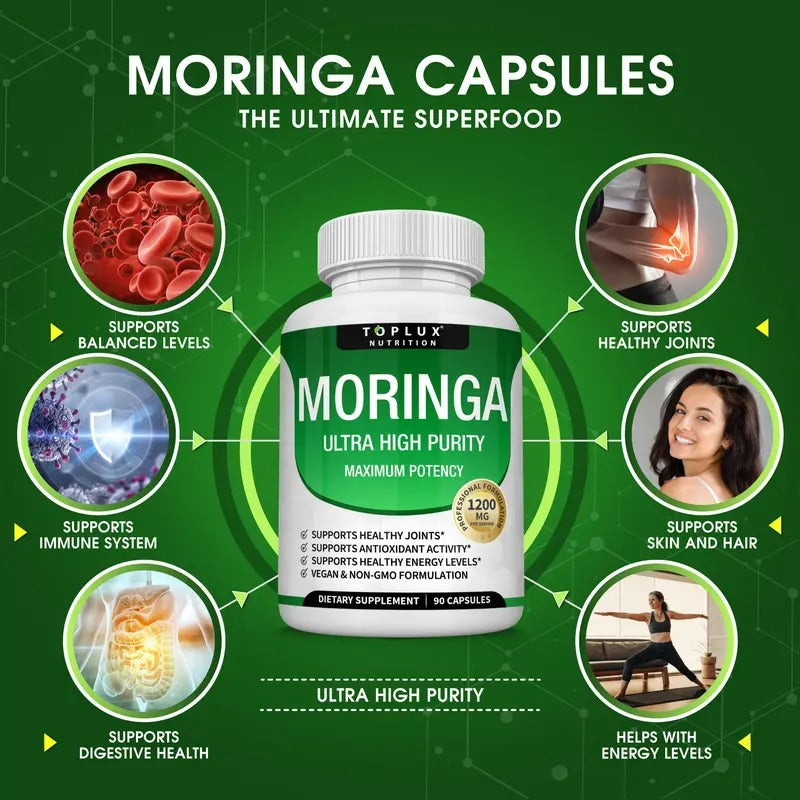 Toplux Moringa Capsules 1200mg 90 Capsules