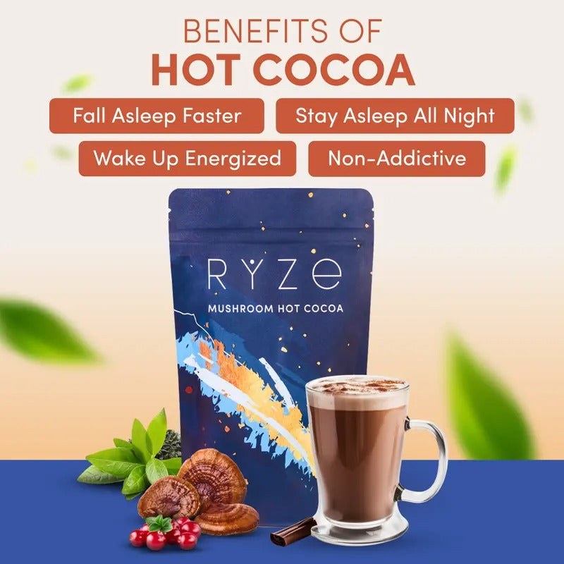 RYZE Day + Night Bundle, Mushroom Coffee + Hot Cocoa 30 + 20 servings