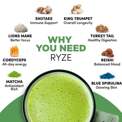 RYZE Mushroom Matcha 30 servings