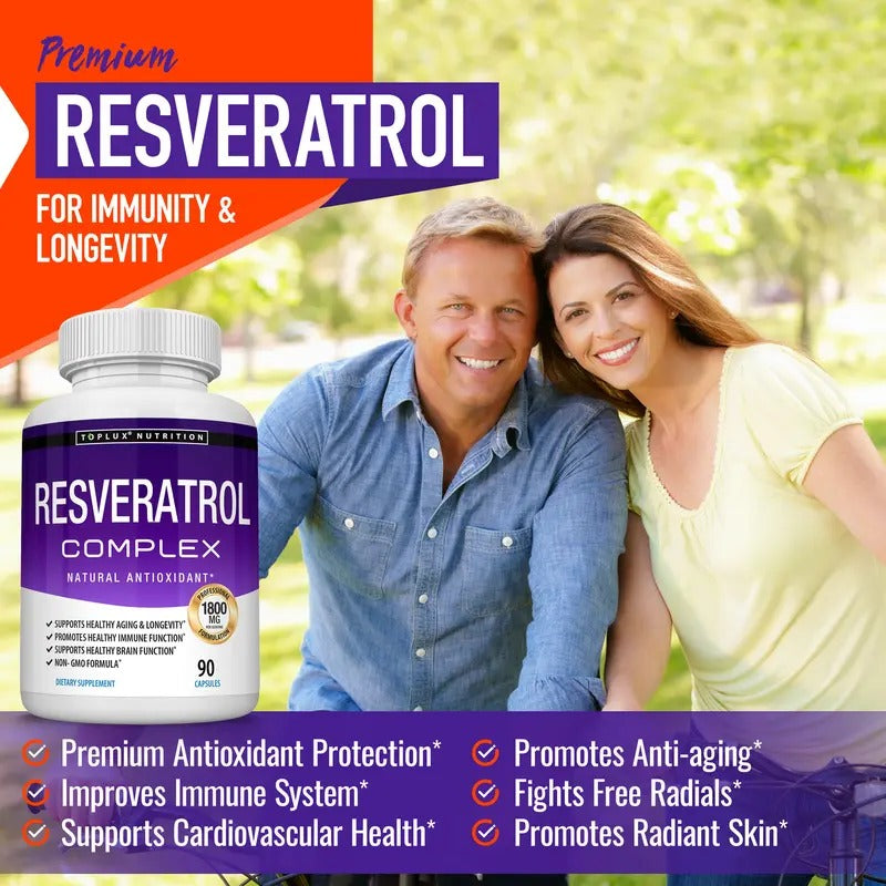 Resveratrol Supplement 1800mg 90 Capsules