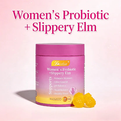 LEEFAR Women's Probiotic Gummies with Slippery Elm 60 Gummies