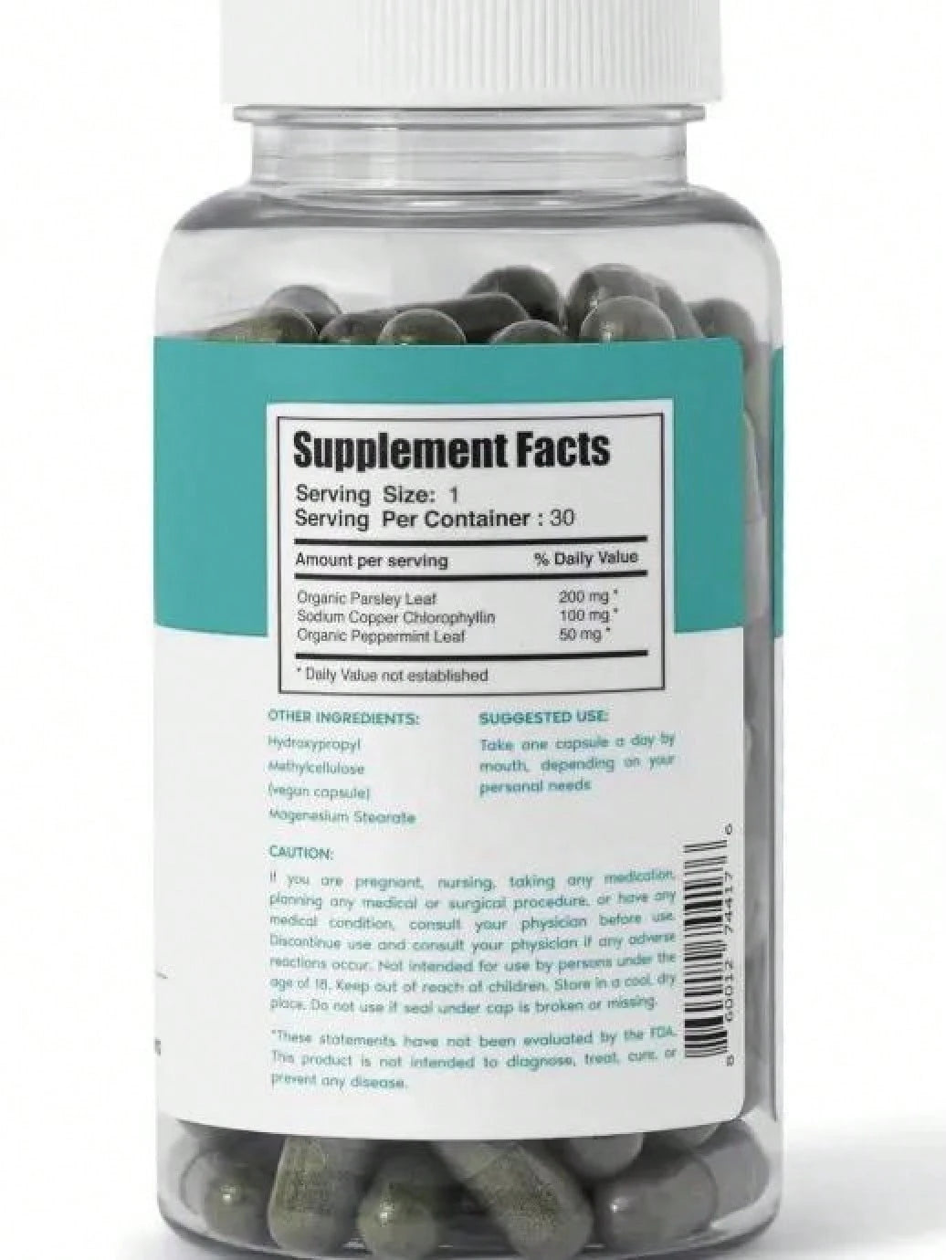 Chlorophyll Capsules – Vegan Detox 30 Capsules, 200mg