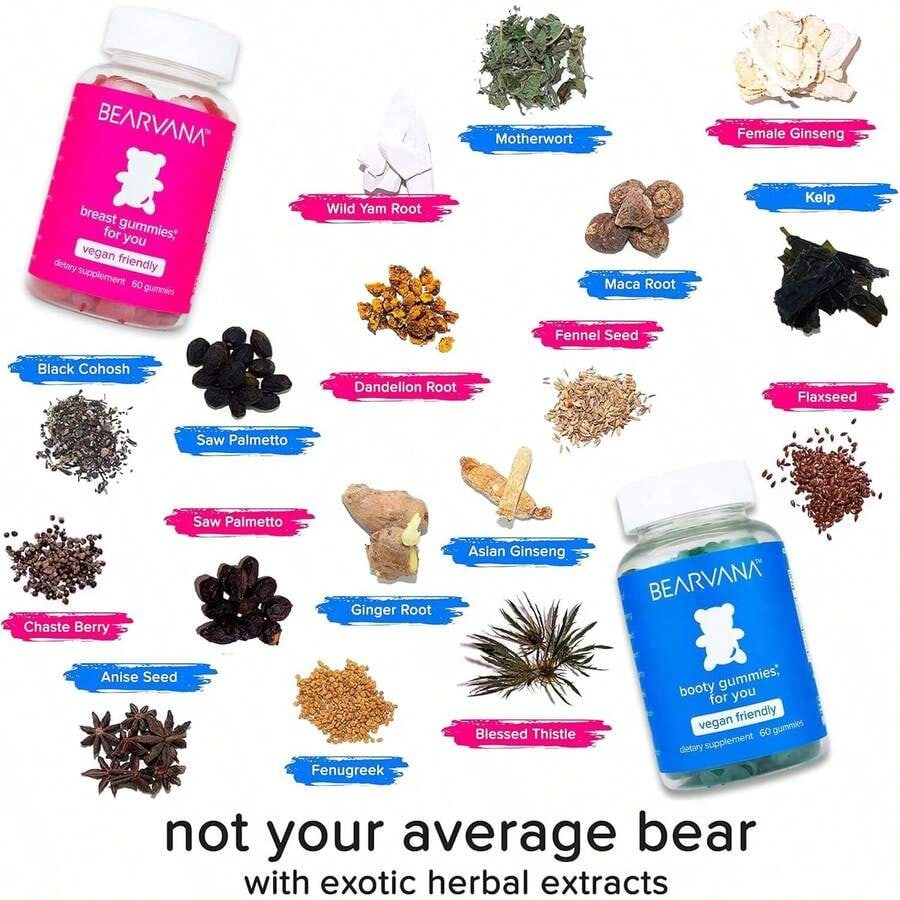 BEARVANA Berry Gummies for Women – Herbal Multivitamin, 2-Pack