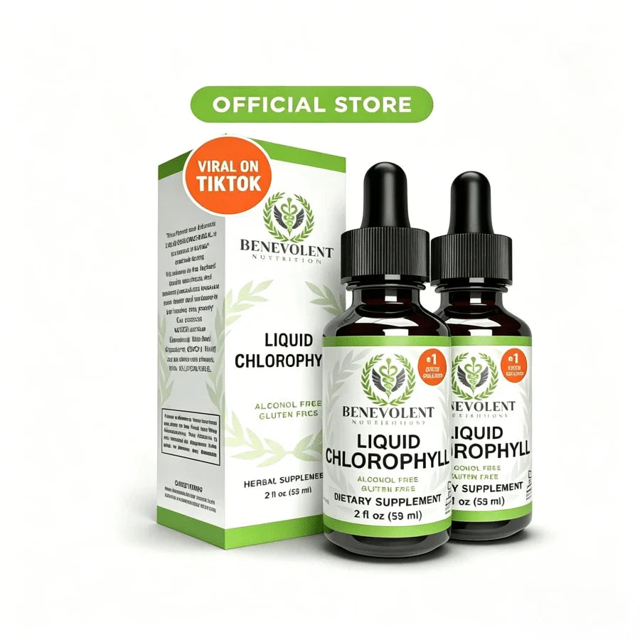 Liquid Chlorophyll Drops – Detox & Gut Health, 4-Month Supply