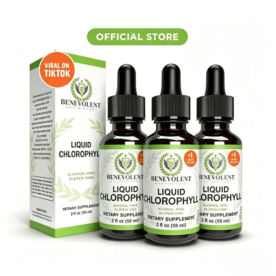 Liquid Chlorophyll Drops – Detox & Gut Health, 4-Month Supply
