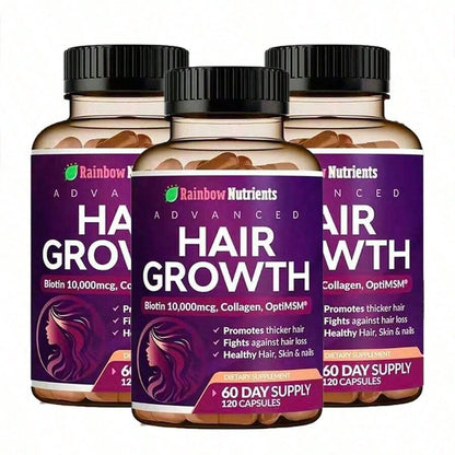 Miriyalyad 24-in-1 Hair Growth Vitamins – Biotin 10,000mcg, 60-Day Supply