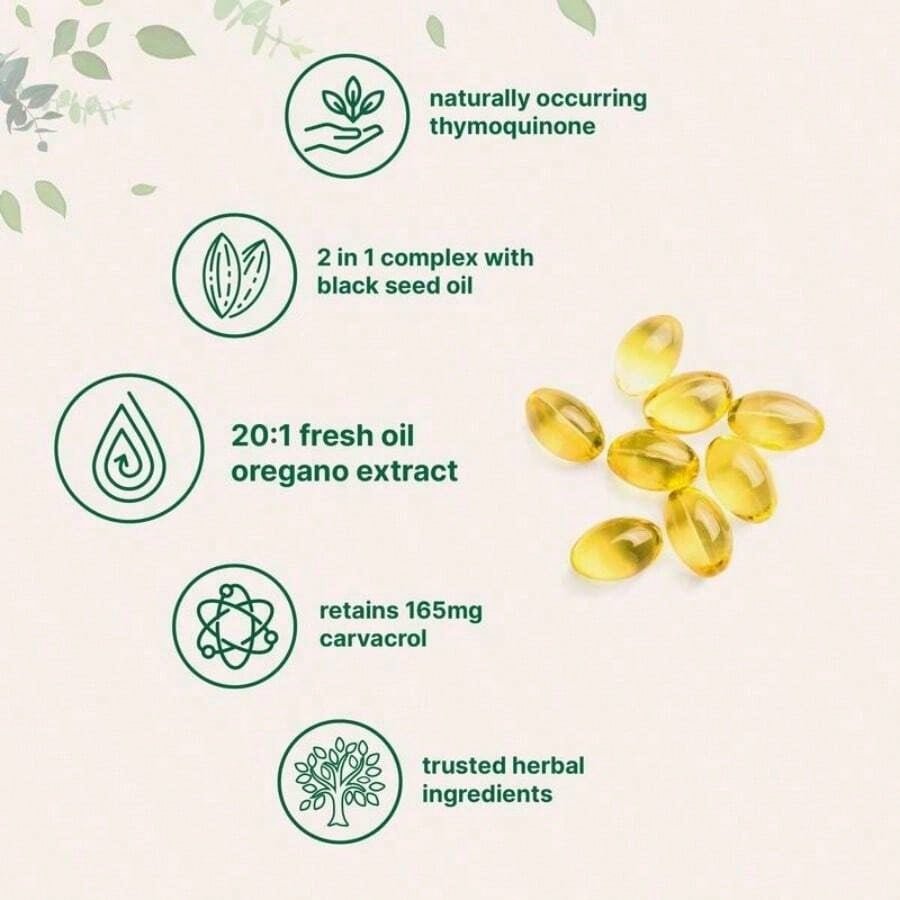 Miriyalyad Oregano Oil with Black Seed Oil Softgels