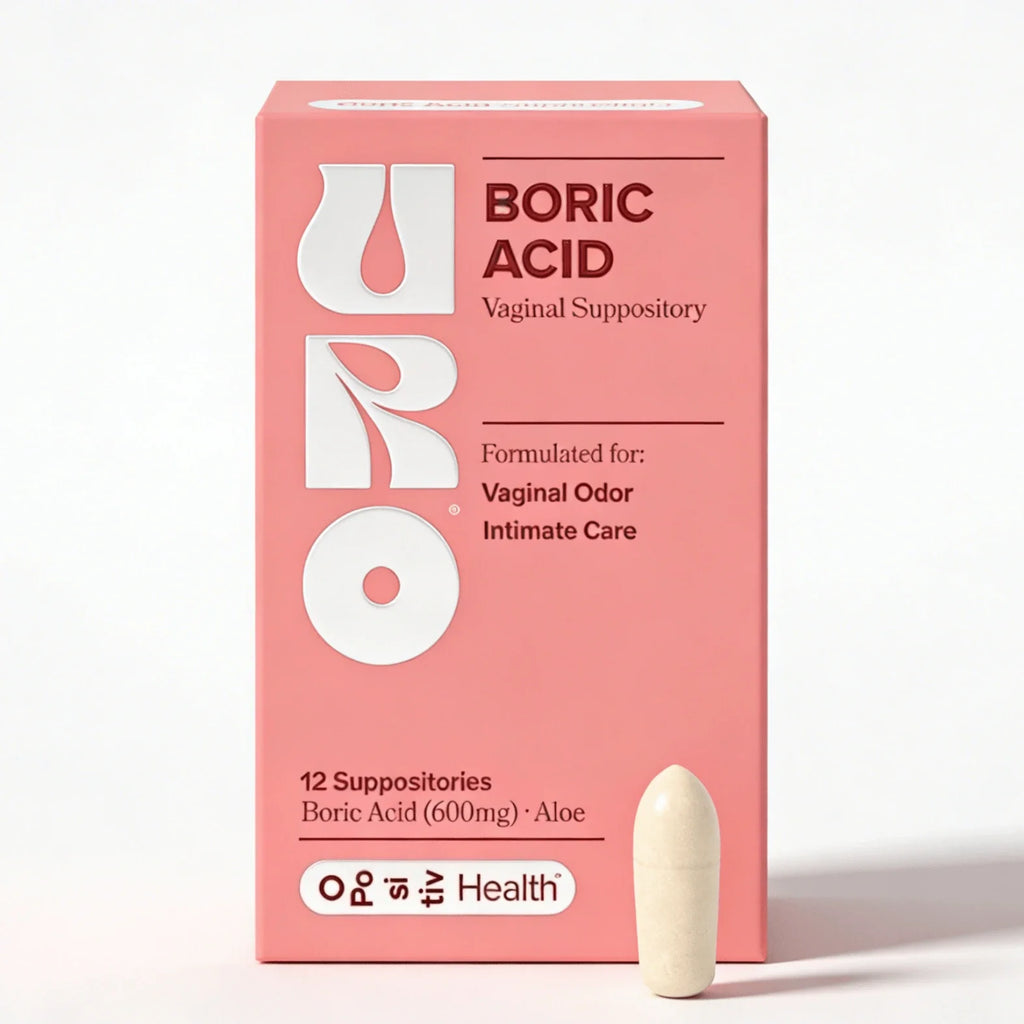 O+ Boric Acid Vaginal Suppositories – pH Balance & Odor, 12 Count