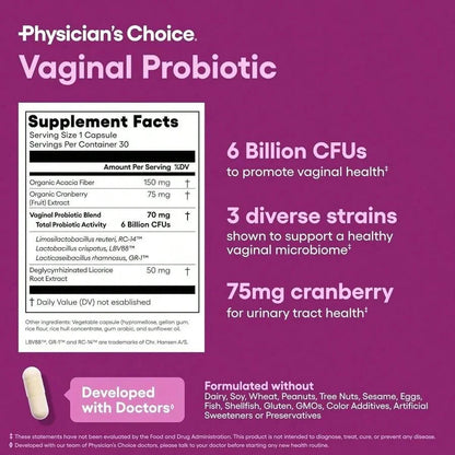 Physician's Choice Probiotics for Women – 6B CFU, 30 Capsules