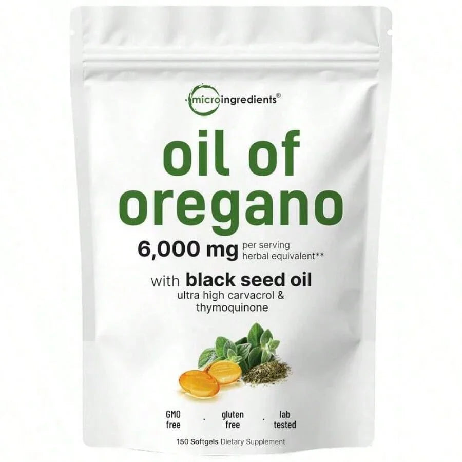 Top Grade Oregano & Black Seed Oil Blend – 150 or 300 Softgels