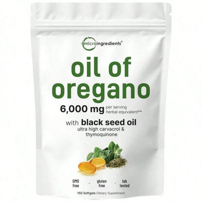 Top Grade Oregano & Black Seed Oil Blend – 150 or 300 Softgels