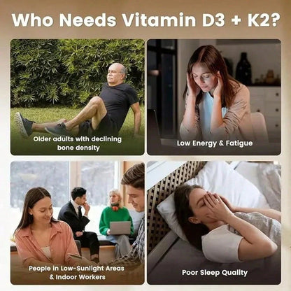 VEV Vitamin D3 + K2 10,000 IU – Bone & Immune Support, 300 Softgels