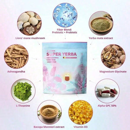 Zooone Super Yerba | Yerba Mate Instant Tea Powder I RASPBERRY LEMONADE Flavor | 30 Servings