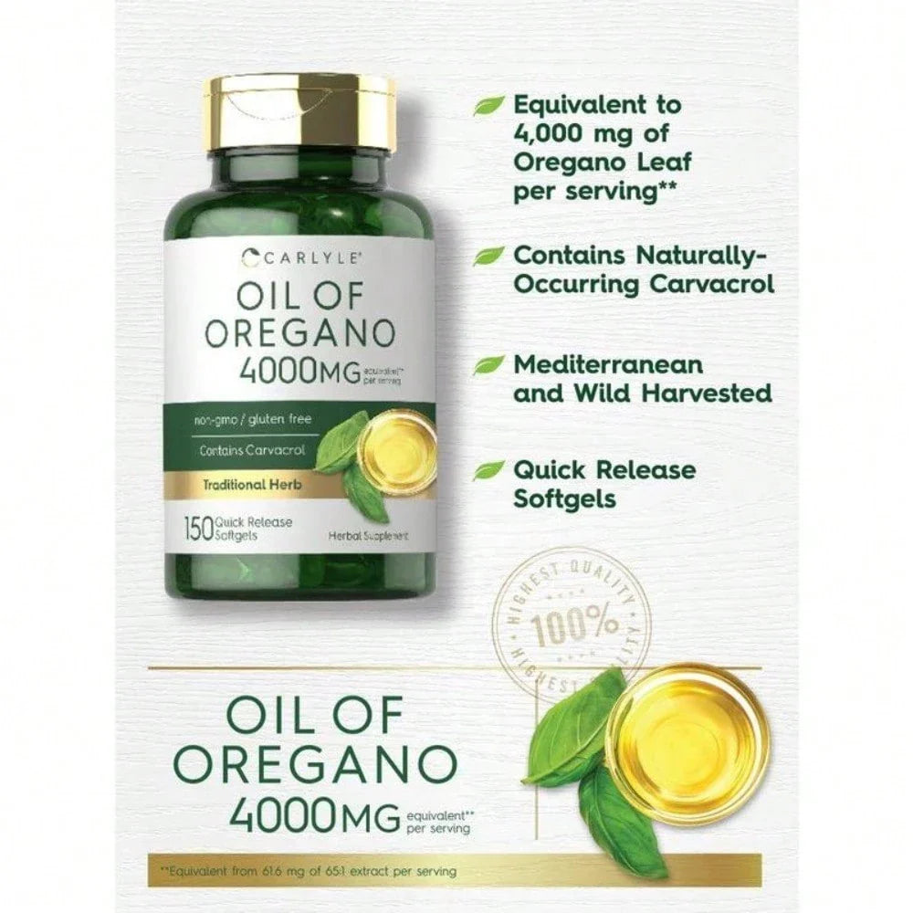 Carlyle Oregano Oil 4000mg – Carvacrol Softgels, 150 Count
