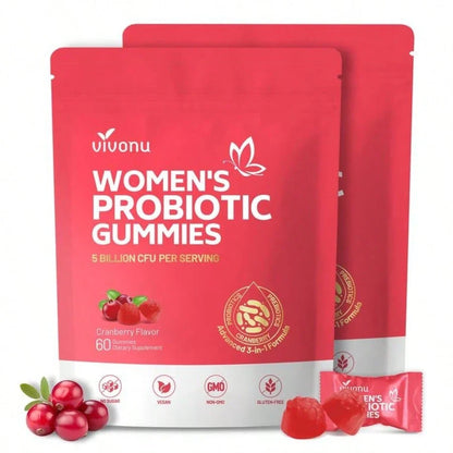 Cranberry Probiotic Gummies – Women's pH Balance & Odor Control, 60ct