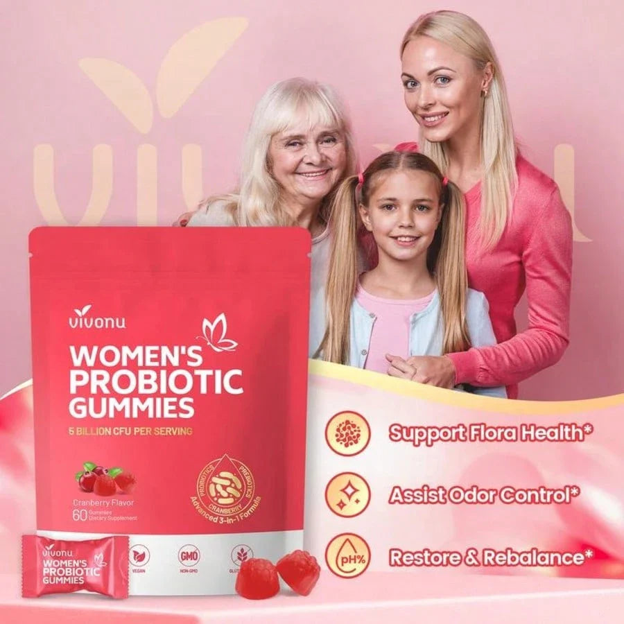 Cranberry Probiotic Gummies – Women's pH Balance & Odor Control, 60ct
