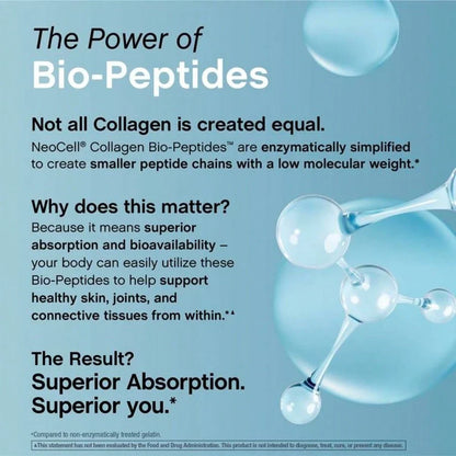 NeoCell Collagen Bio-Peptides Powder 20oz - Grassfed Protein Supplement - Advanced With 18 Essential Amino Acids