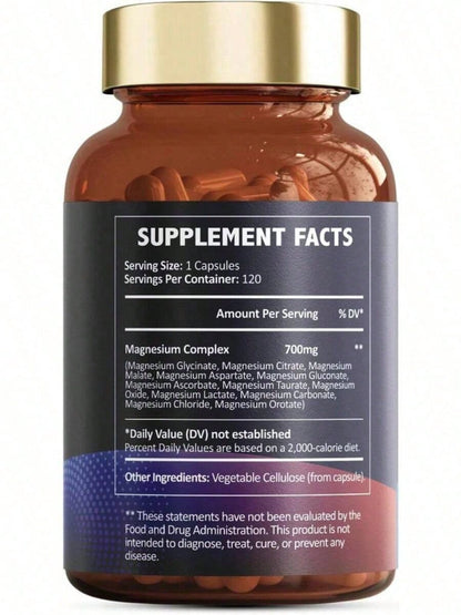 Magnesium 12 In 1 Complex 700mg - Glycinate Citrate Malate Taurate