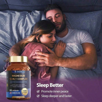 Magnesium 12 In 1 Complex 700mg - Glycinate Citrate Malate Taurate