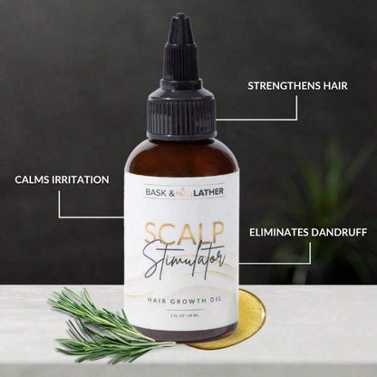 BASK AND LATHER Scalp Stimulator – Rosemary & Mint Hair Growth Oil
