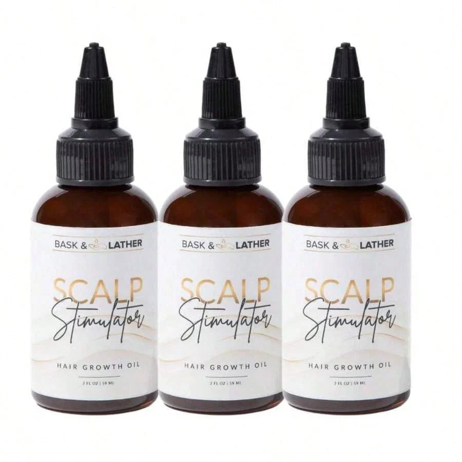 BASK AND LATHER Scalp Stimulator – Rosemary & Mint Hair Growth Oil