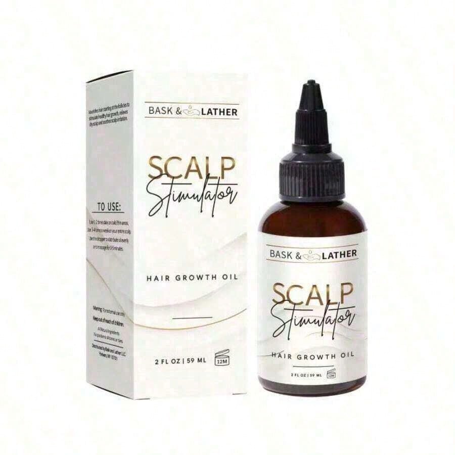 BASK AND LATHER Scalp Stimulator – Rosemary & Mint Hair Growth Oil