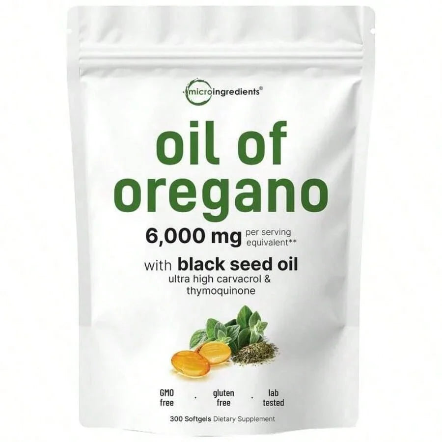 MicroIngredients Oregano Oil & Black Seed Oil – Vegan Softgels
